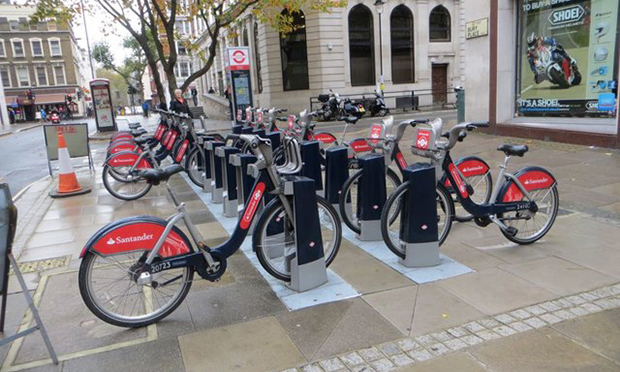 A docking station in Camden. Hackney has comparatively few. © Copyright Bill Nicholls and licensed for reuse under Creative Commons Licence CC BY-SA 2.0