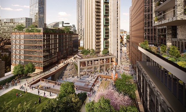 Final proposals: following consultation and amendments, the latest designs for the Bishopsgate Goodsyard development. Photograph: Hammerson plc